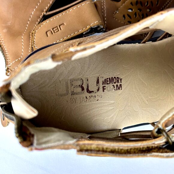 Stylish JBU Tan Lace-Up Sandals with Wedge Heel. 7.5 - Picture 11 of 12